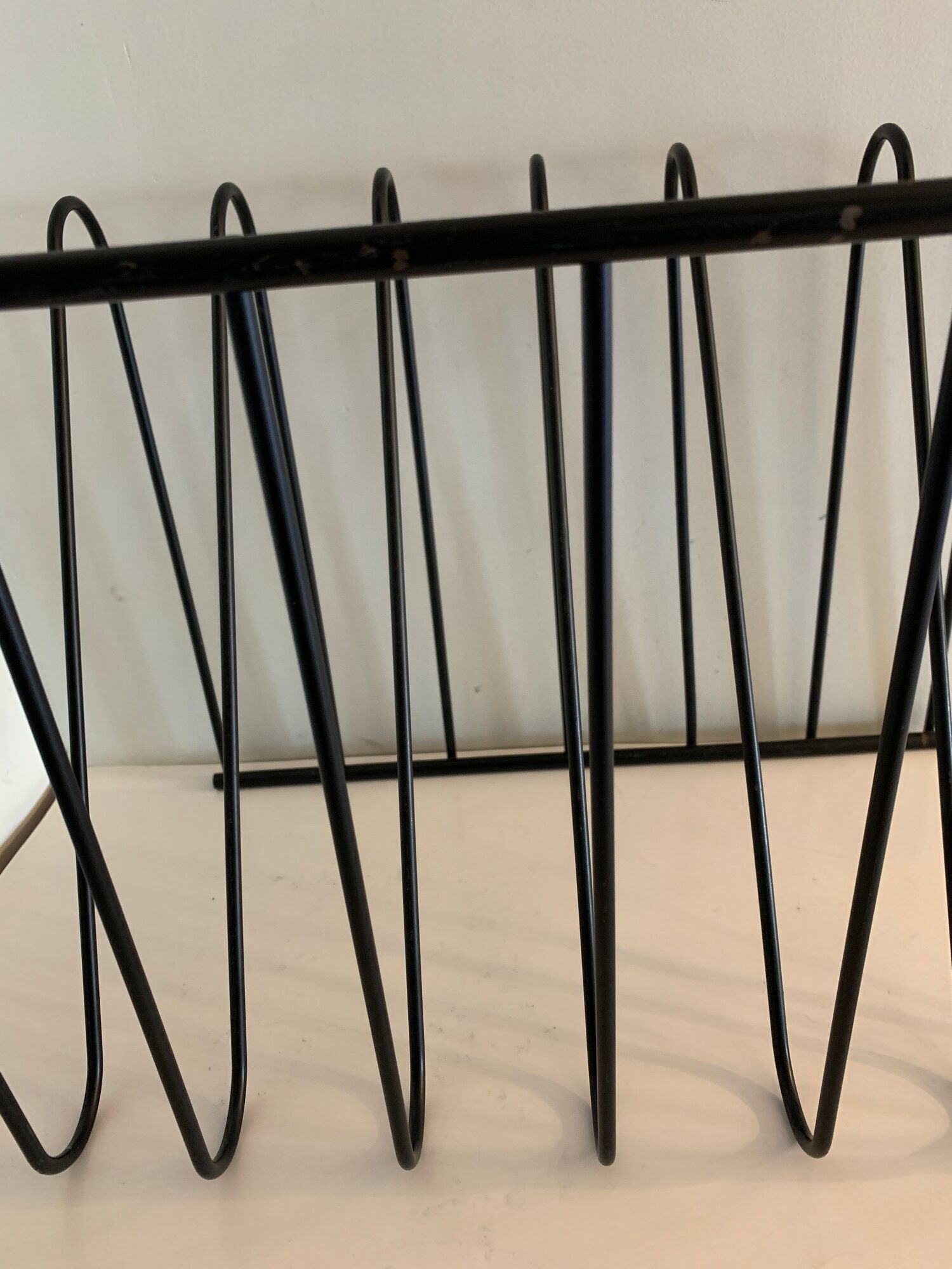 Magazine holder, black metal in Z, 1970