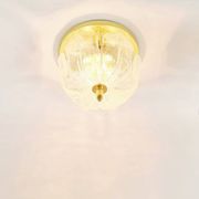 Flower shaped brass & glass flush mount from limburg, germany, 1960s