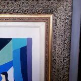 Cubist gouache painting, still life, anonymous 1970