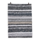 Handwoven recycled cotton rug - Grey and white