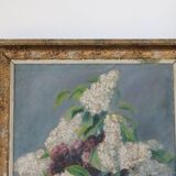 Oil painting, Lilac, still life, 1946