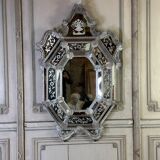 Important miroir vénitien en verre de Murano incolore, vers 1880