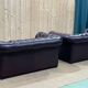Pair of 2-seater leather Chesterfield sofas from the 1990s by Thomas LLOYD
