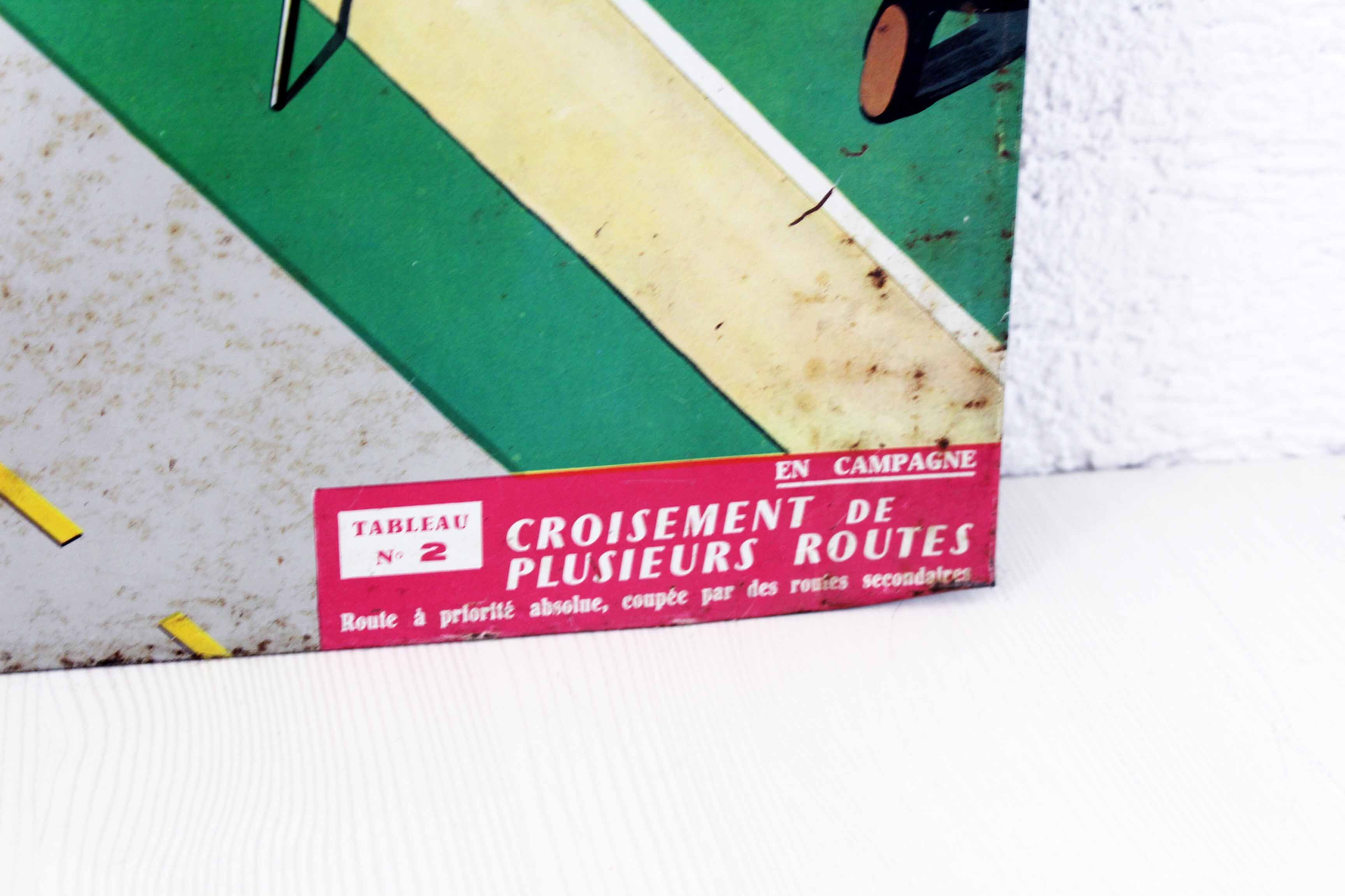 "Codaimant" metal pedagogical poster on the road code