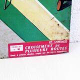 "Codaimant" metal pedagogical poster on the road code