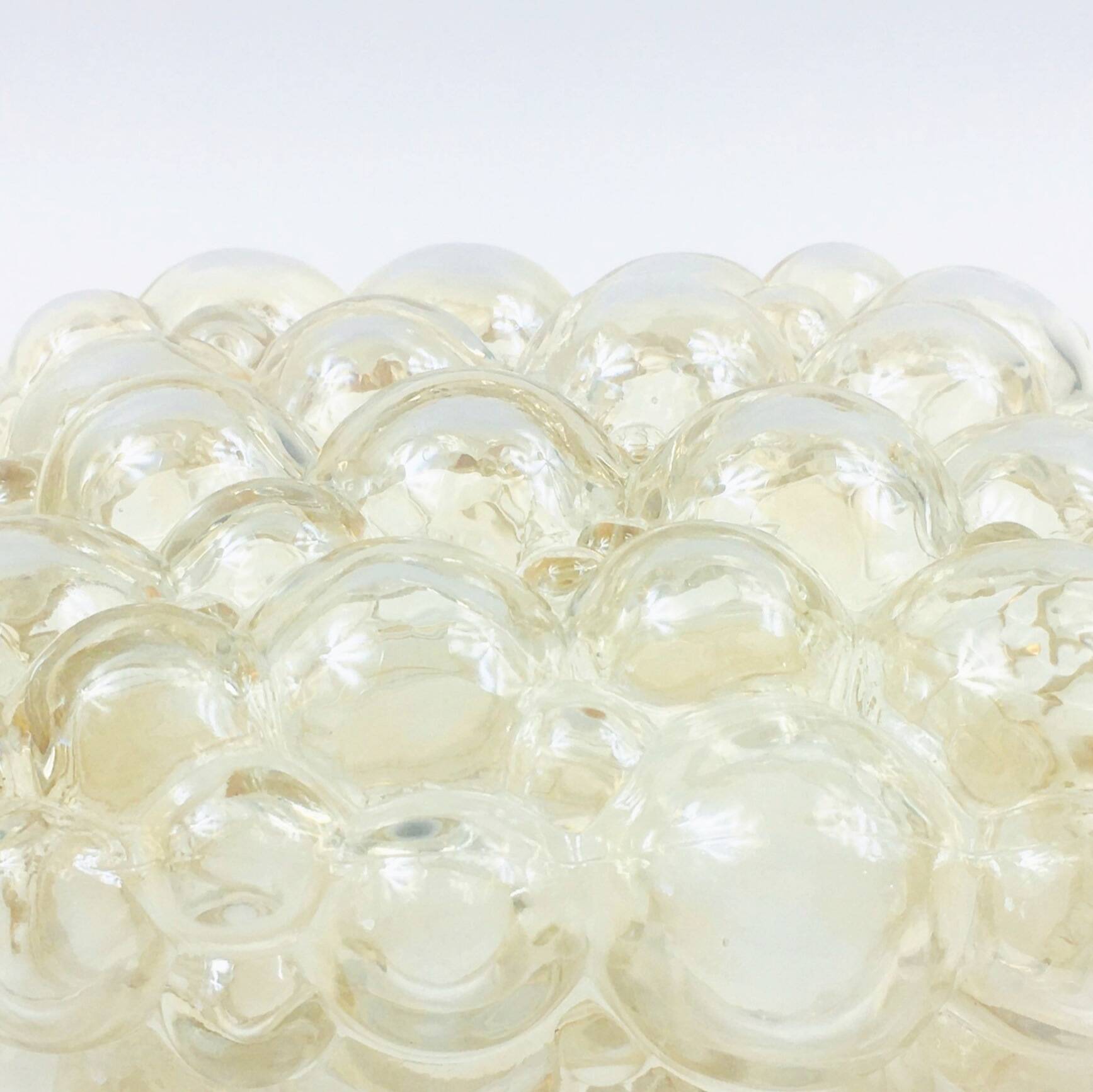 Mid-Century Amber Bubble Glass Flushmount or Wall Light by Helena Tynell for Limburg, Germany, 1960s