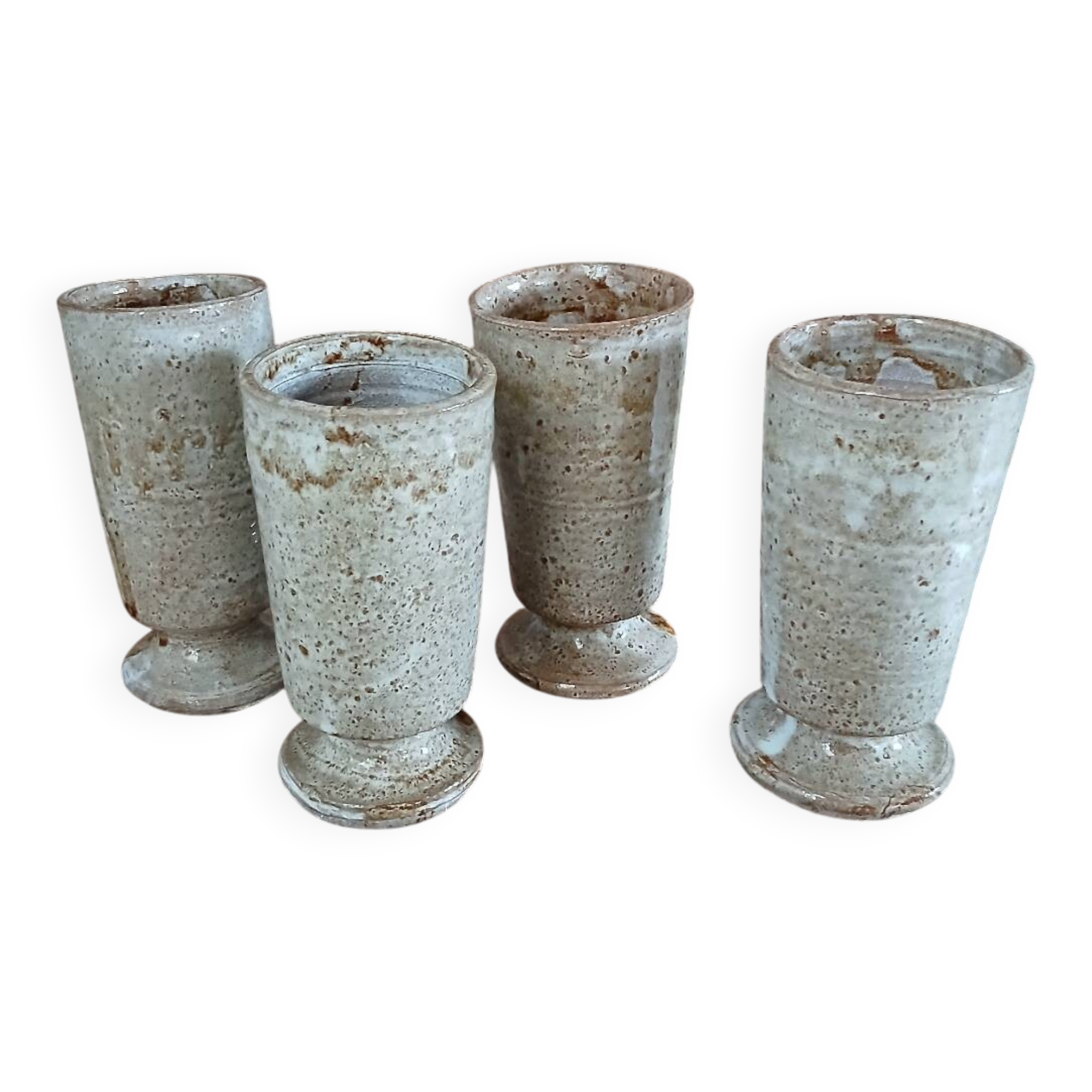 4 old stoneware mugs/mazagrans