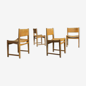 Ensemble de quatre chaises de salle à manger danoises par Hvidt & Molgaard