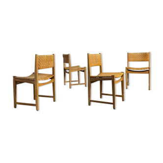 Ensemble de quatre chaises de salle à manger danoises par Hvidt & Molgaard