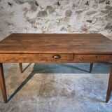 Antique oak farmhouse table – Circa 1900 – Rustic table with drawer
