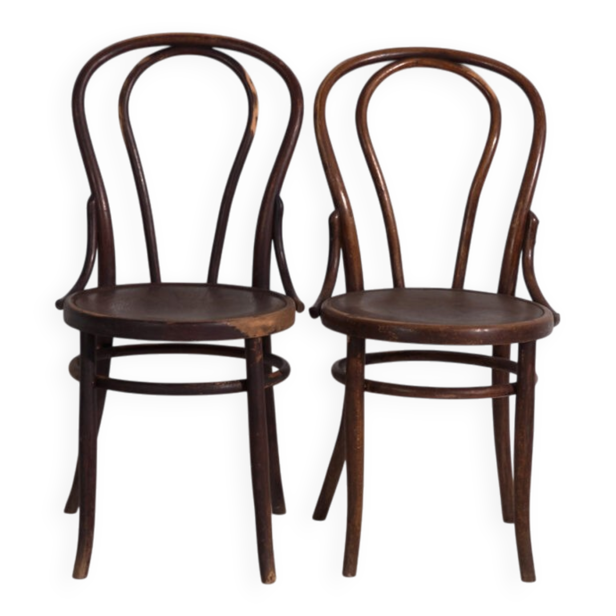 Pair of antique bentwood chairs in Thonet style – Central Europe, circa 1900