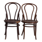 Paire de chaises anciennes en bois courbé de style Thonet – Europe centrale, vers 1900