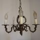 Elegant French Antique Bronze 5 Light 3 Sided Cage Style Chandelier
