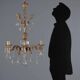 Antique Rococo chandelier in bronze and crystal, Italy, 20th century