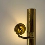 Pair of vintage XL adjustable brass wall lights, France 1970