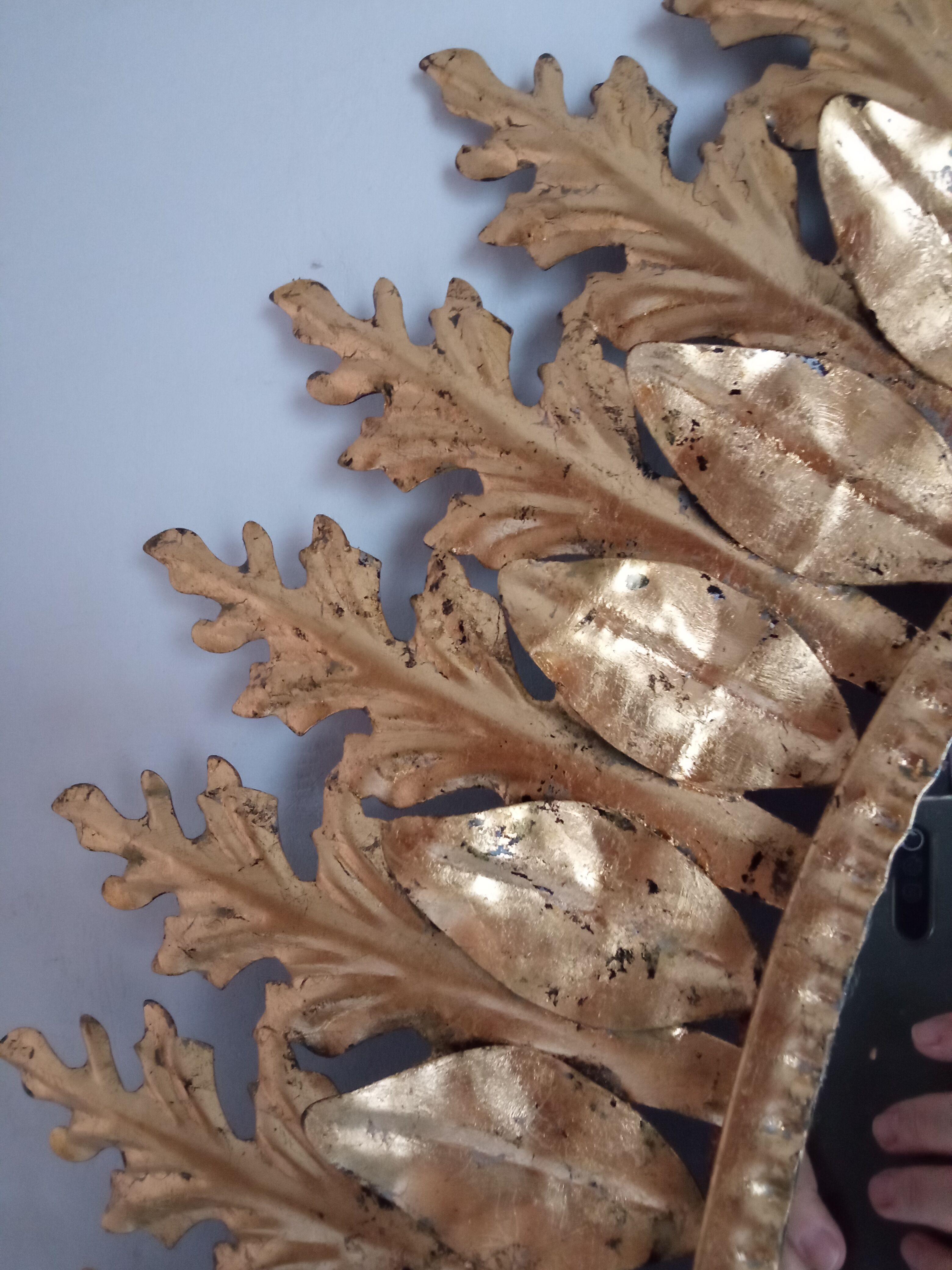 Vintage golden sun mirror