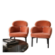 Paire de fauteuils italiens en velours corail, années 70