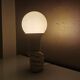 Vintage ceramic lamp with glass ball, 80s