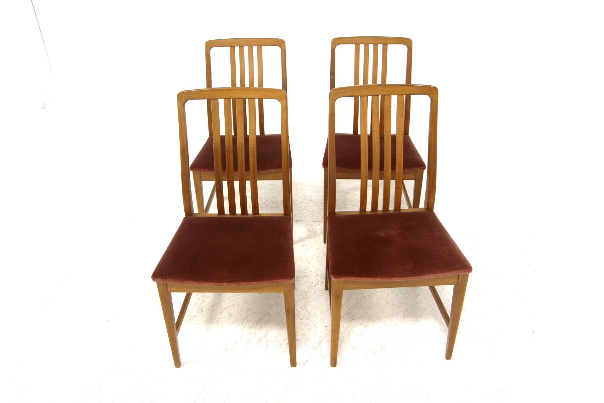 Set of 4 Scandinavian walnut chairs, Sweden, 1960