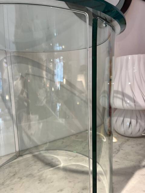 Coffee table 2 half moon Tempered glass Italy 70