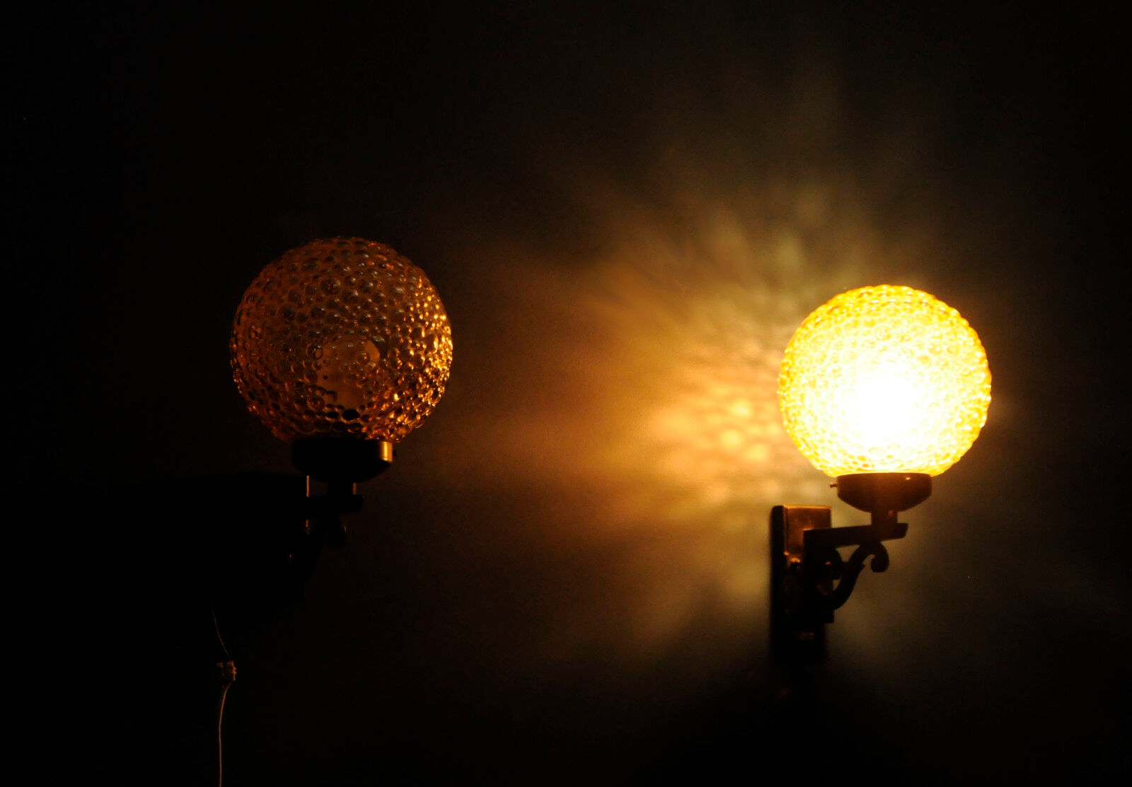 Bubble Glass Wall Lamps, Denmark 1960s, Set of 2