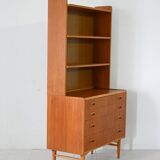 Scandinavian bookcase with drawers and shelves