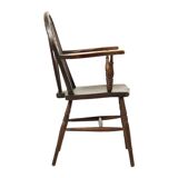 Chaise Windsor ancienne en bois de hêtre et d'orme avec dossier à roulettes, XIXe siècle