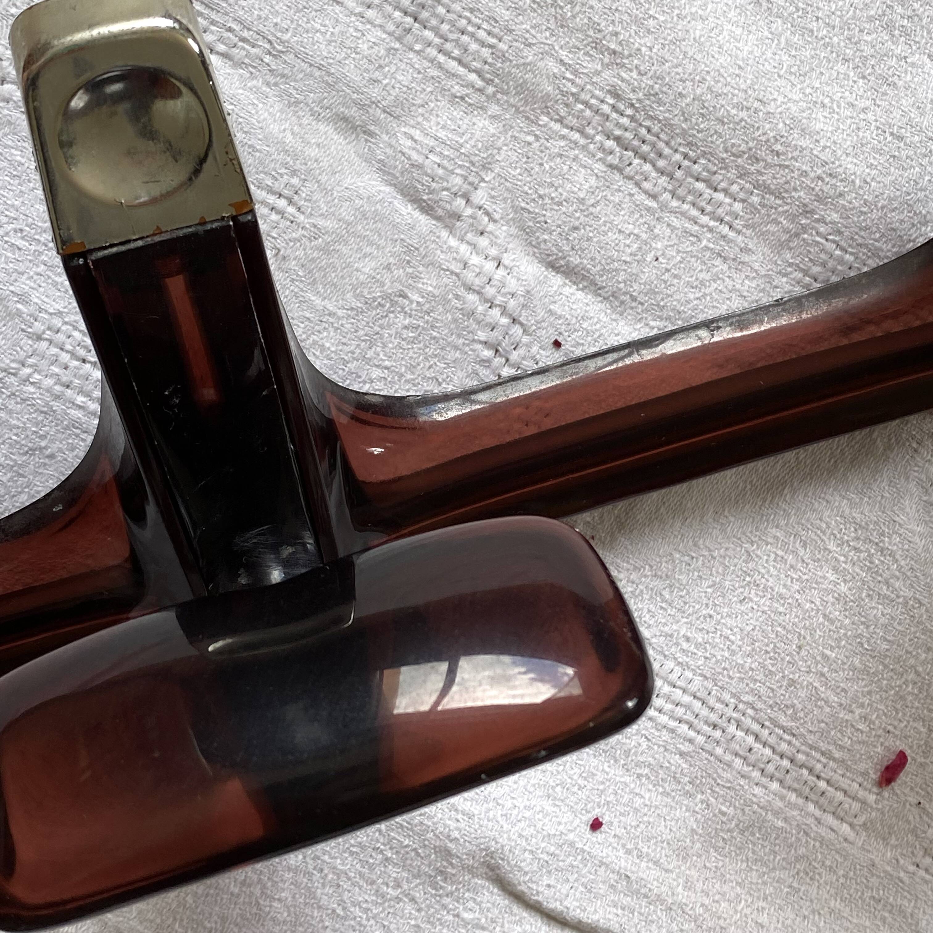 Antique towel rack, coat rack, 3 hooks in auburn purple plexiglass