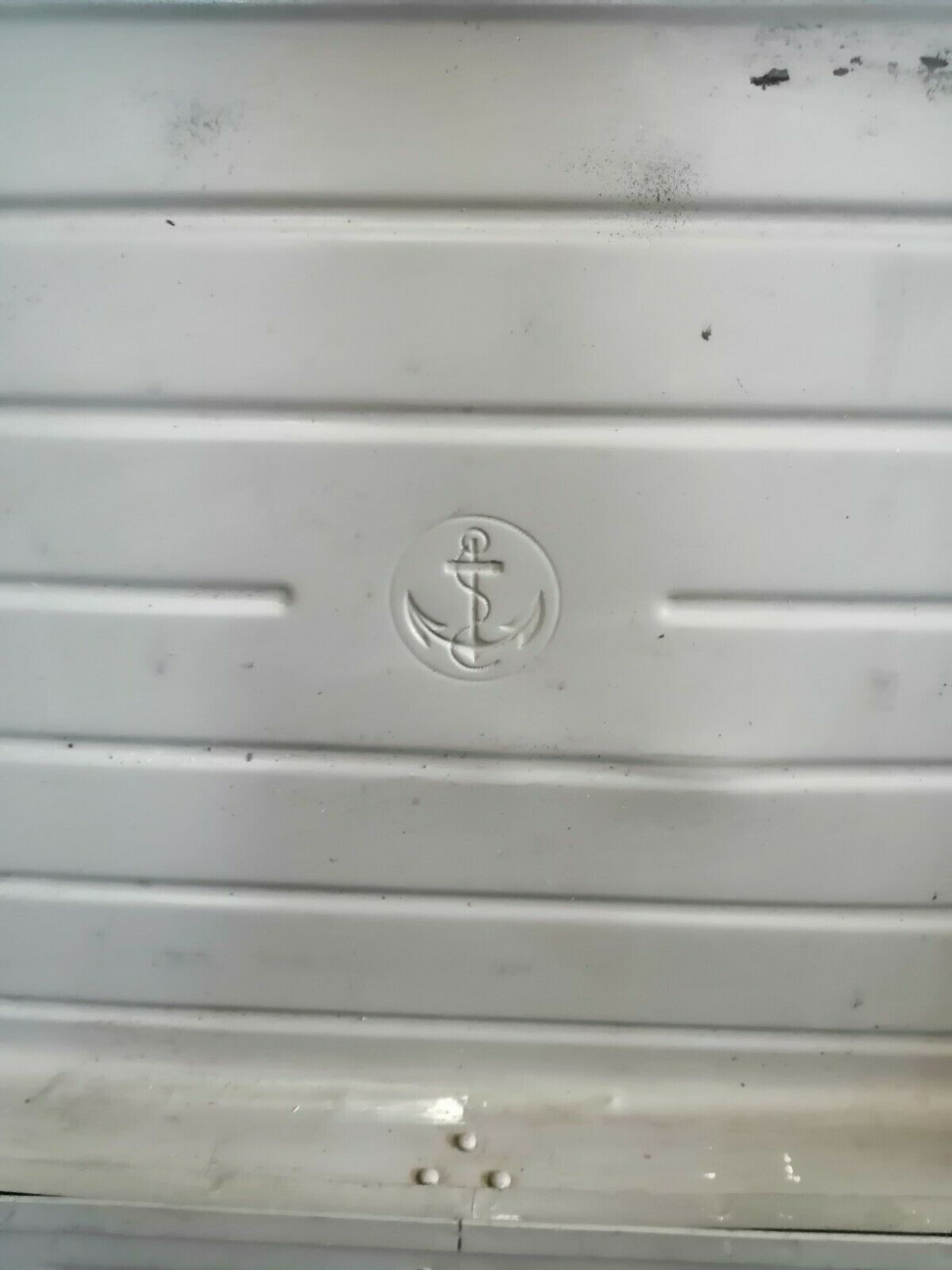Beautiful old suitcase Vintage 1970s in marine metal army boat captain