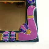 Enamelled ceramic mirror by François Lembo