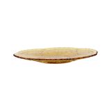 Vintage Art Déco Plat Fruit Bowl Ambre Pressé Verre Fait en Belgique
