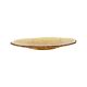Vintage Art Deco Flat Fruit Bowl Amber Pressed Glass Fait en Belgique
