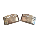 2 Old silver towel rounds