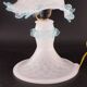 Lampe de table en verre de Murano blanc et bleu, Italie 1970