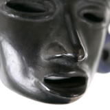 Black Mayan mask in terracotta, 70s