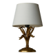 Gold metal table lamp with wheat pattern, mid-20th century.