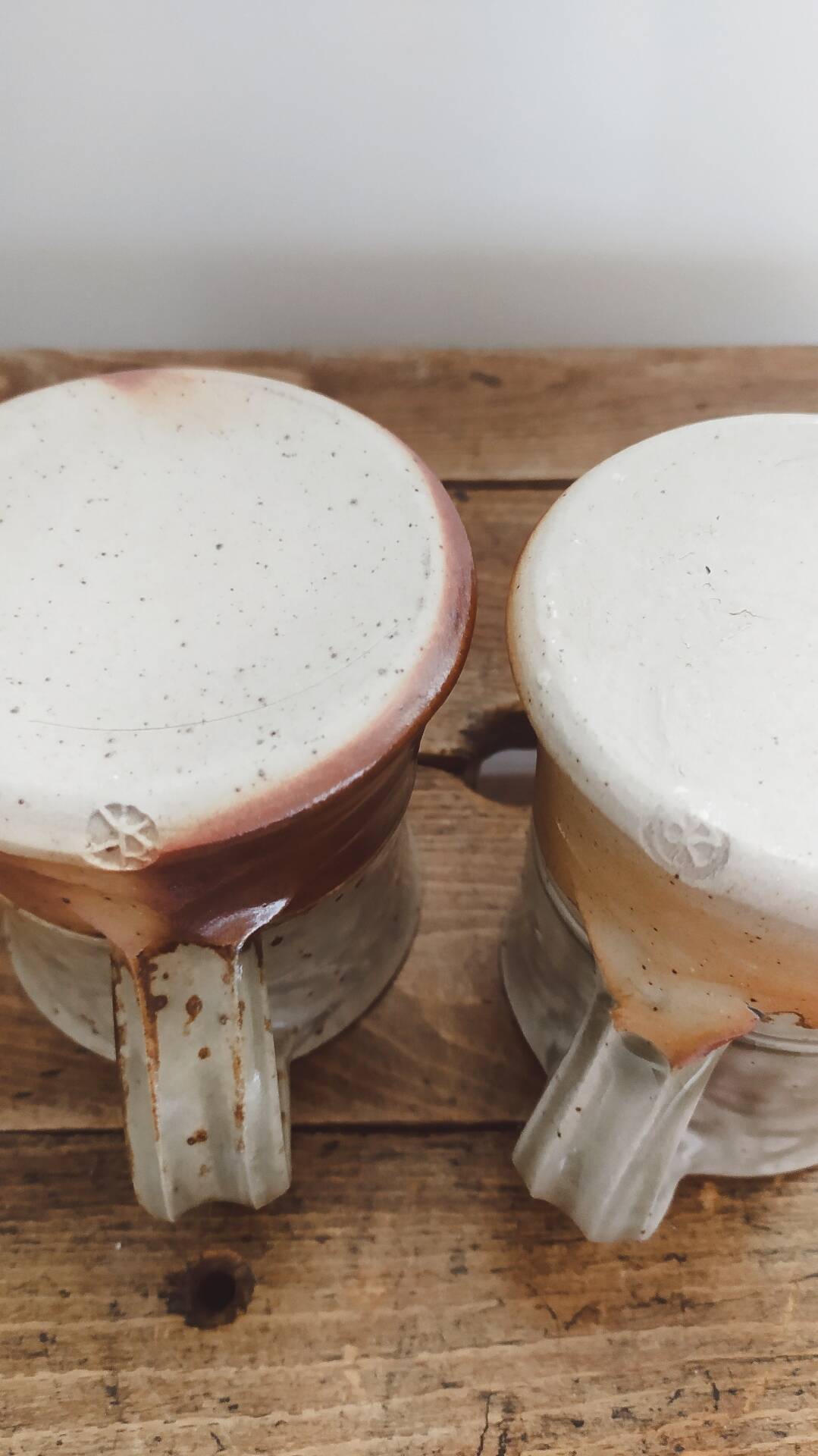 Duo of glazed stoneware cups • Bottani and Dechaud