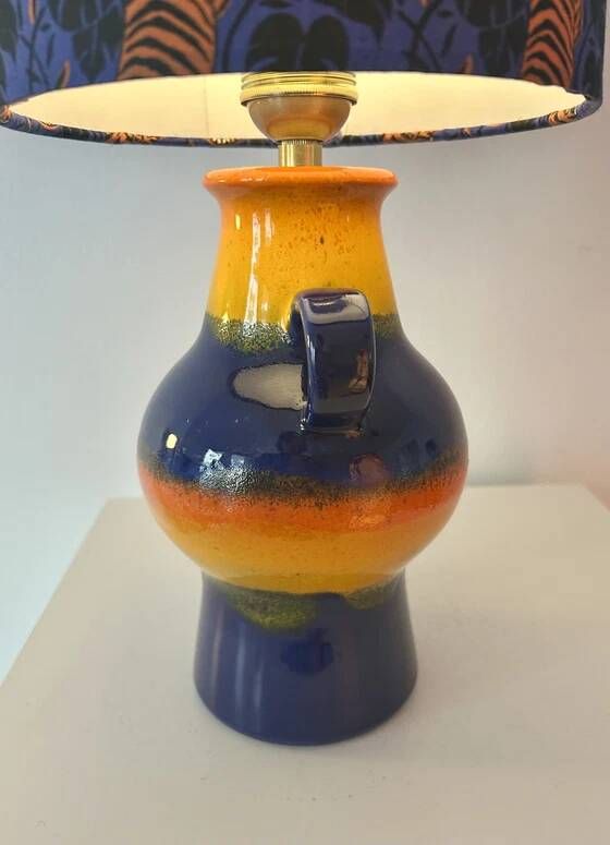 Upcycled table lamp made from an original 1970s Pop Art Dümler & Breiden vase.