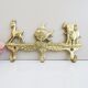 Brass coat rack with animal motif, wall hook children's room, key rack