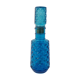 Blue chiseled glass decanter