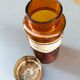 Apothecary pot amber glass 19th AMMONIA porcelain label