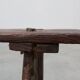 French Primitive Wooden Bench with Splayed Legs, 19th Century