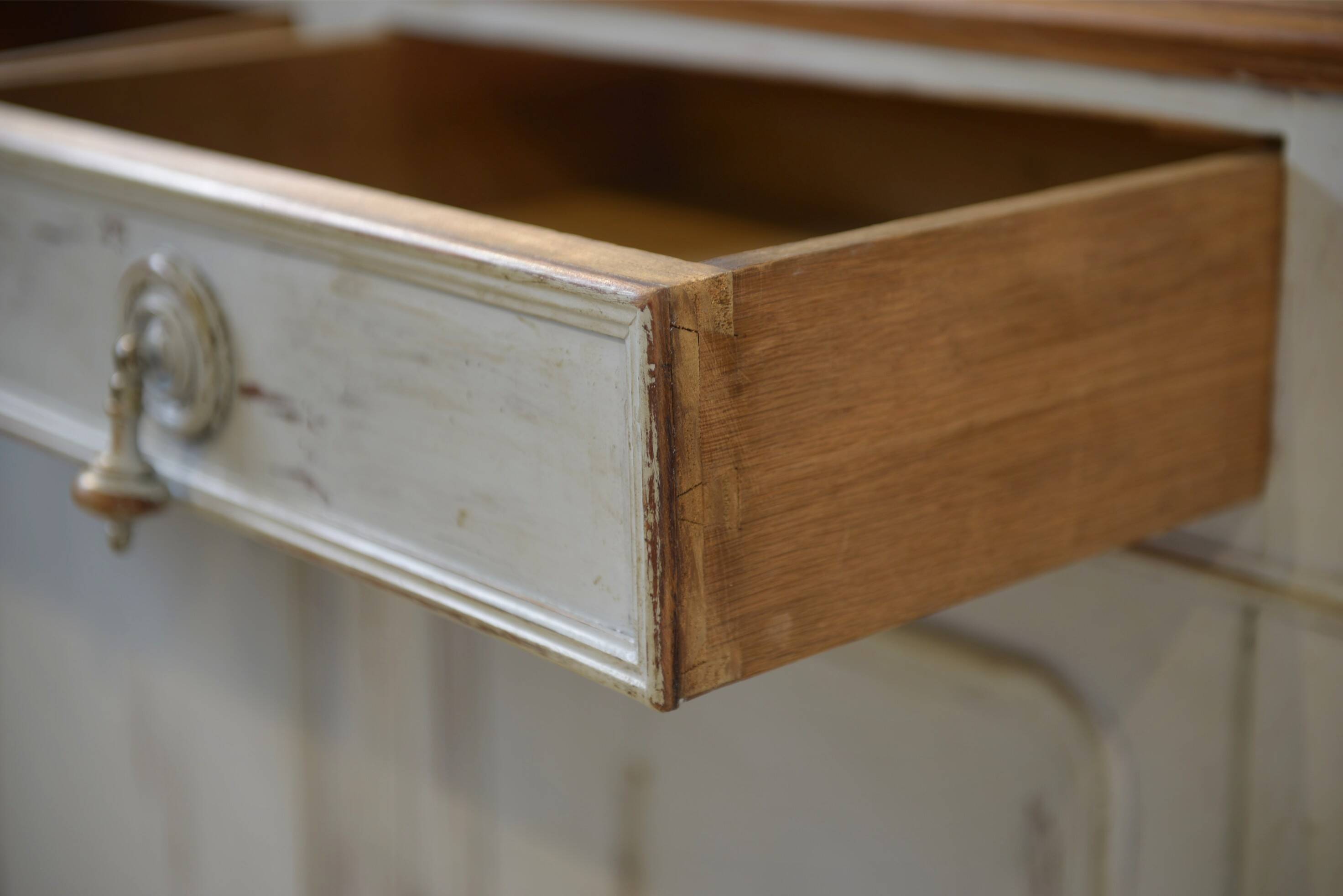 Patinated two-body buffet from the 19th century.