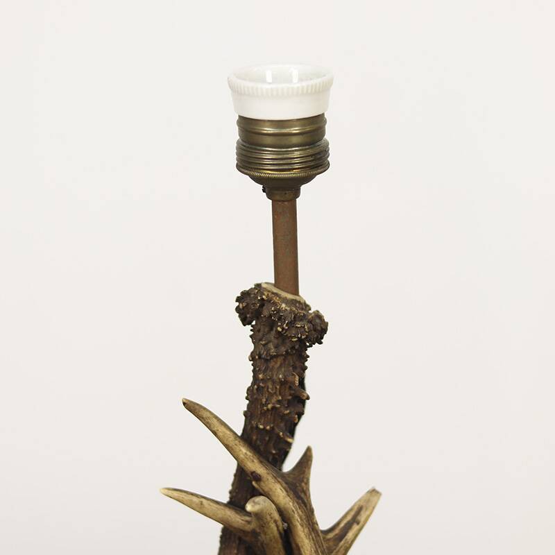 Set of Folk Art antler table lamps