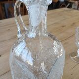 Antique blown amber bubble glass jar