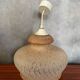 Ancienne Suspension Verre Givré Beige Années 70 Art Déco Vintage