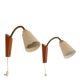 Paire d'applique scandinaves en teck 1960