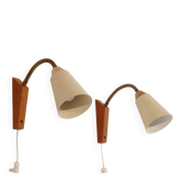 Paire d'applique scandinaves en teck 1960