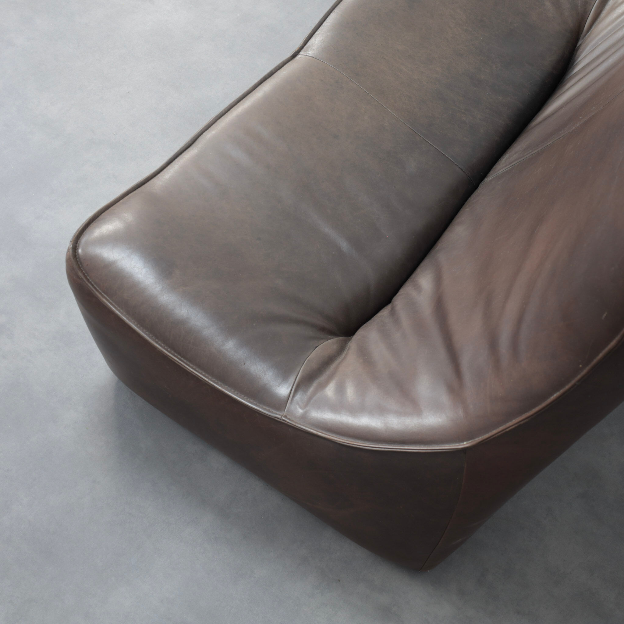 "The Rock" leather 2-seater sofa by Gerard van den Berg for Montis (1970s)