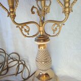 Florentine - baroque lamp ceramic brass metal topped with 3 glass tulips